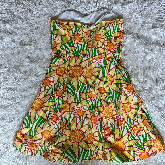 Lilly Pulitzer Strapless Blossom Dress Size 0 |Floral Fit & Flare | Summer Party - Picture 4 of 16